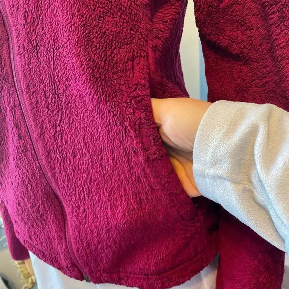 The North Face Full Zip Purple Fleece Cozy Jacket Women Size XS Pockets - Picture 7 of 9